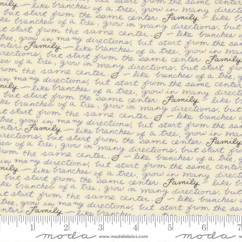 Family Tree Warm White Family Quotes Yardage by Deb Strain for Moda Fabrics