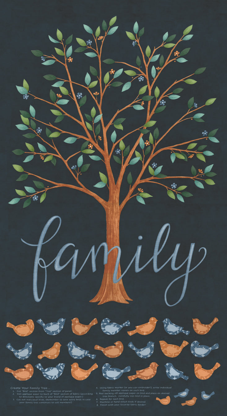 Family Tree Night Sky Panel by Deb Strain for Moda Fabrics