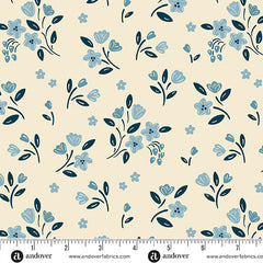 Cozy House Ivory Apple Blossom Yardage by Judy Jarvi for Andover Fabrics