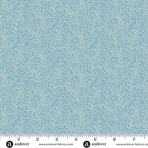 Cozy House Midnight Dainty Flowers Yardage by Judy Jarvi for Andover Fabrics