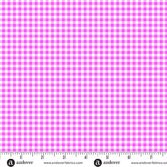 Ghostly Garden Pink Bitty Gingham Yardage by KP Creates for Andover Fabrics
