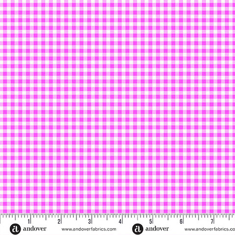 Ghostly Garden Pink Bitty Gingham Yardage by KP Creates for Andover Fabrics