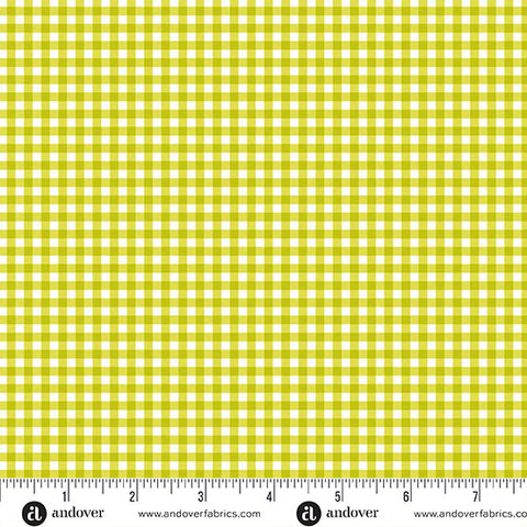 Ghostly Garden Green Bitty Gingham Yardage by KP Creates for Andover Fabrics