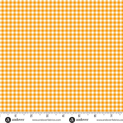 Ghostly Garden Orange Bitty Gingham Yardage by KP Creates for Andover Fabrics