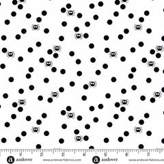 Ghostly Garden White Spin and Spot Yardage by KP Creates for Andover Fabrics