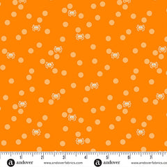 Ghostly Garden Orange Spin and Spot Yardage by KP Creates for Andover Fabrics