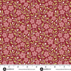 A Woodsy Cottage Amaranth Cottage Garden Yardage by Judy Jarvi for Andover Fabrics