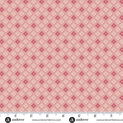 A Woodsy Cottage Rose Pink Fresh Linen Yardage by Judy Jarvi for Andover Fabrics