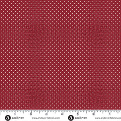 A Woodsy Cottage Dark Cherry Polka Dot Yardage by Judy Jarvi for Andover Fabrics