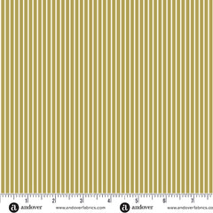 A Woodsy Cottage Light Olive Woodsy Cottage Stripe Yardage by Judy Jarvi for Andover Fabrics