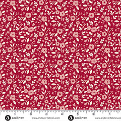 A Woodsy Cottage Amaranth Little Darling Yardage by Judy Jarvi for Andover Fabrics