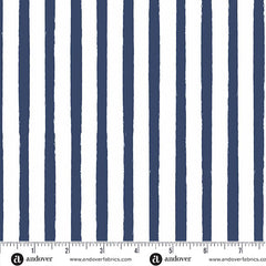 Oh Say Can You Sew Navy Broad Stripes Yardage by Amy Latta for Andover Fabrics