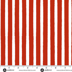 Oh Say Can You Sew Red Broad Stripes Yardage by Amy Latta for Andover Fabrics