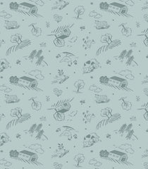 Country Croft Duck Egg Country Croft Yardage by Lewis & Irene Fabrics