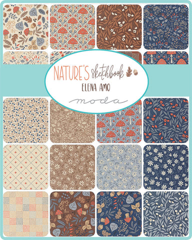 PREORDER Nature's Sketchbook Charm Pack by Elena Amo for Moda Fabrics