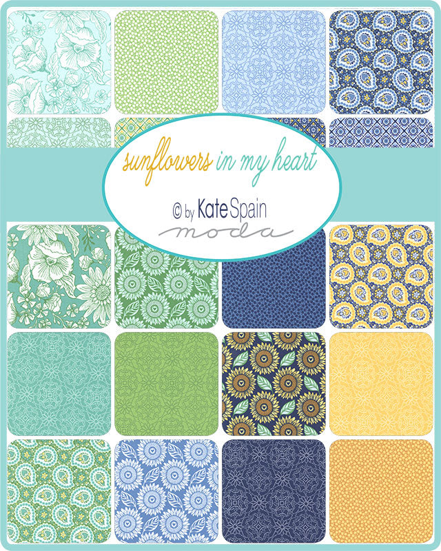 Sunflowers In My Heart Charm Pack by Kate Spain for Moda Fabrics