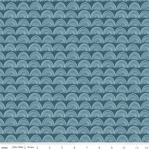 Live, Love, Glamp Denim Rainbows Yardage by Dani Mogstad for Riley Blake Designs