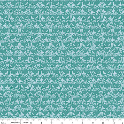 Live, Love, Glamp Teal Rainbows Yardage by Dani Mogstad for Riley Blake Designs