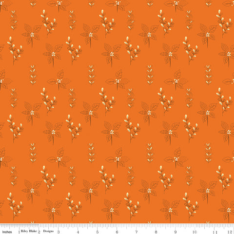 Fall's In Town Orange Drawing Yardage by Sandy Gervais for Riley Blake Designs