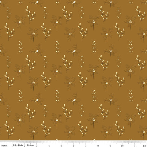 Fall's In Town Tan Drawing Yardage by Sandy Gervais for Riley Blake Designs