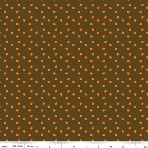 Fall's In Town Brown Pumpkins Yardage by Sandy Gervais for Riley Blake Designs