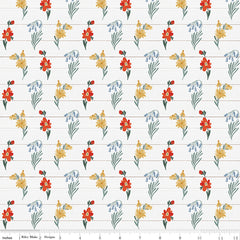 Farmhouse Summer Off White Wildflowers Yardage by Echo Park Paper Co. for Riley Blake Designs