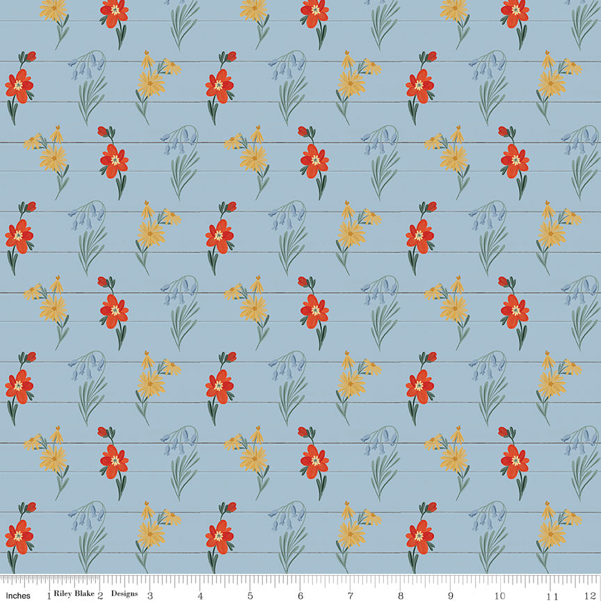 Farmhouse Summer Sky Wildflowers Yardage by Echo Park Paper Co. for Riley Blake Designs
