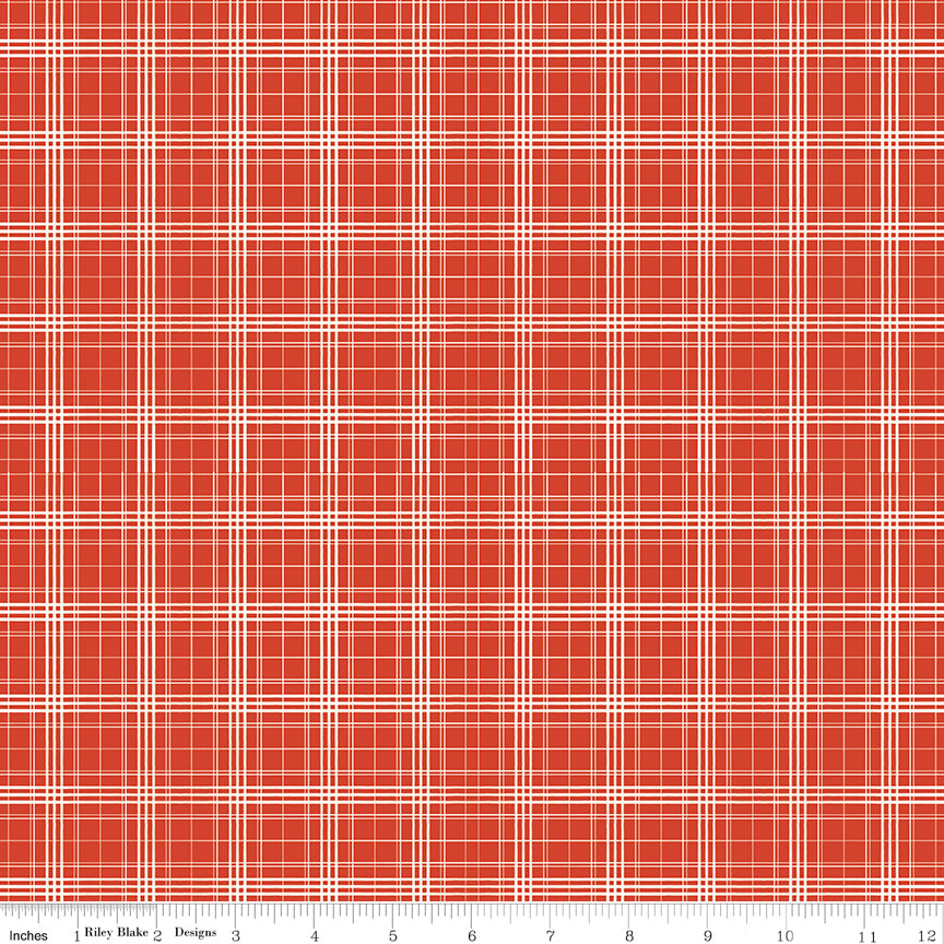 Farmhouse Summer Red Plaid Yardage by Echo Park Paper Co. for Riley Blake Designs