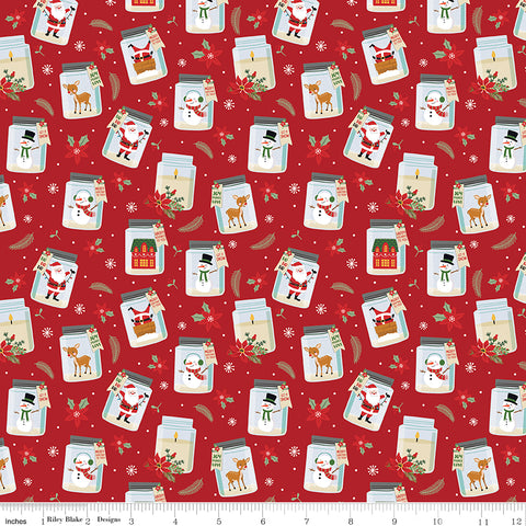 The Magic Of Christmas Red Jars Yardage by Lori Whitlock for Riley Blake Designs