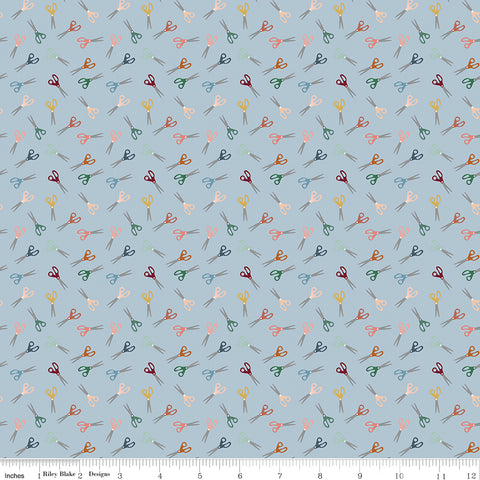 Let's Create Sky Scissors Yardage by Echo Park Paper Co. for Riley Blake Designs