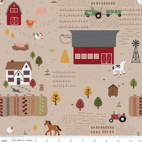 Country Life Wheat Main Yardage by Jennifer Long for Riley Blake Designs