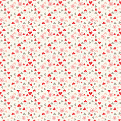 I Love Us Cream Scattered Hearts Yardage by Sandy Gervais for Riley Blake Designs