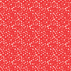I Love Us Red Scattered Hearts Yardage by Sandy Gervais for Riley Blake Designs