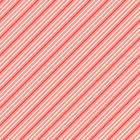 I Love Us Coral Stripes Yardage by Sandy Gervais for Riley Blake Designs