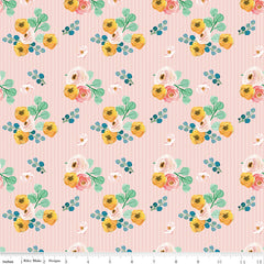 Spring Gardens Pink Bouquets Yardage by My Mind's Eye for Riley Blake Designs