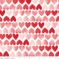 My Valentine White Hearts Yardage by Echo Park Paper Co. for Riley Blake Designs