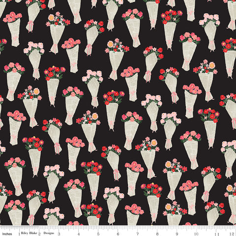 My Valentine Black Bouquets Yardage by Echo Park Paper Co. for Riley Blake Designs