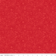 My Valentine Red Lined Roses Yardage by Echo Park Paper Co. for Riley Blake Designs