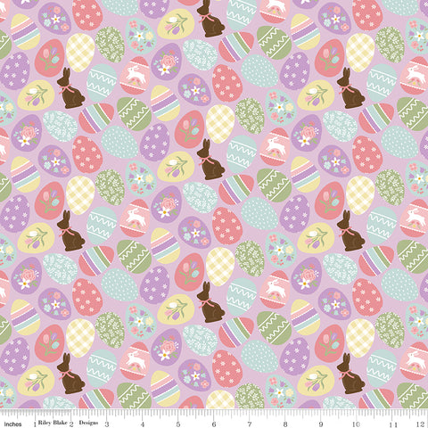 Bunny Trail Lilac Easter Eggs Yardage by Dani Mogstad for Riley Blake Designs