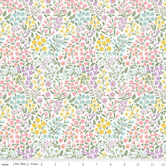 Bunny Trail White Spring Floral Yardage by Dani Mogstad for Riley Blake Designs
