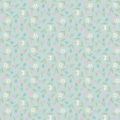 Bunny Trail Powder Tulip Toss Yardage by Dani Mogstad for Riley Blake Designs