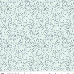 Sweet Freedom Bleached Denim Stars Yardage by Beverly McCullough for Riley Blake Designs
