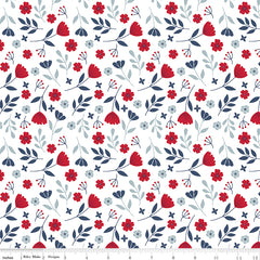 American Beauty White Floral Yardage by Dani Mogstad for Riley Blake Designs