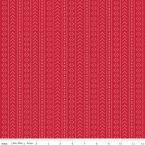 American Beauty Red Stripe Yardage by Dani Mogstad for Riley Blake Designs