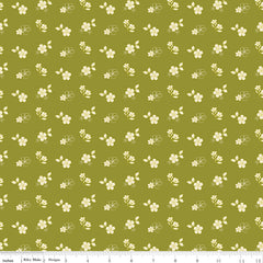 Feed My Soul Olive Tossed Floral Yardage by Sandy Gervais for Riley Blake Designs