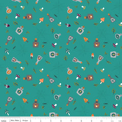 Little Witch Light Teal Potions Yardage by Jennifer Long for Riley Blake Designs