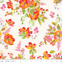 Picnic Florals Cream Main Yardage by My Mind's Eye for Riley Blake Designs