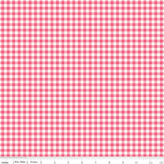 Picnic Florals Pink Gingham Yardage by My Mind's Eye for Riley Blake Designs