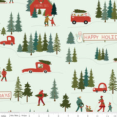 Christmas Is In Town Mist Main Yardage by Sandy Gervais for Riley Blake Designs