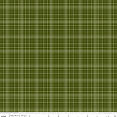 Christmas Is In Town Green Plaid Yardage by Sandy Gervais for Riley Blake Designs